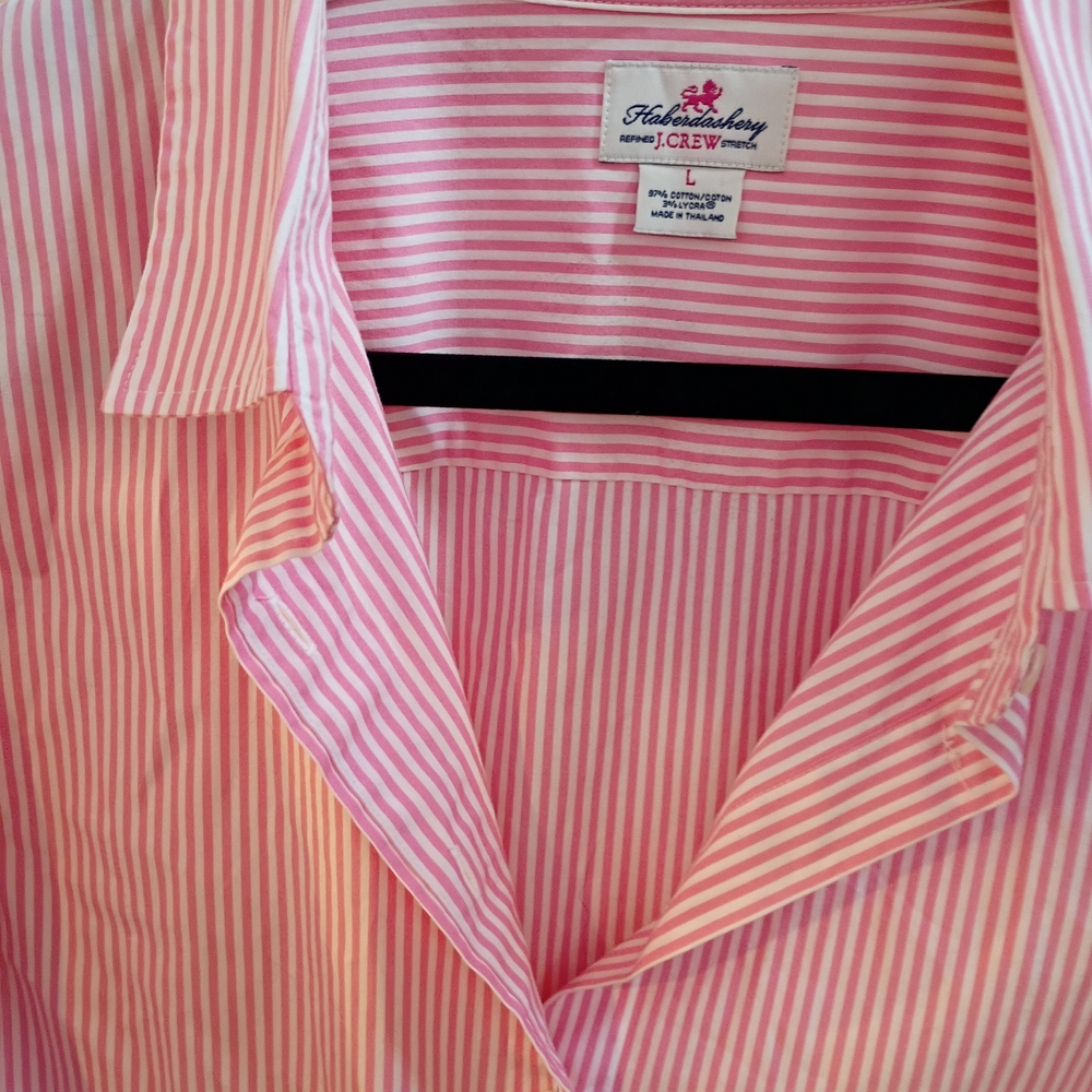 J Crew Haberdashery Pink Striped Button-Up - Picture 2 of 4
